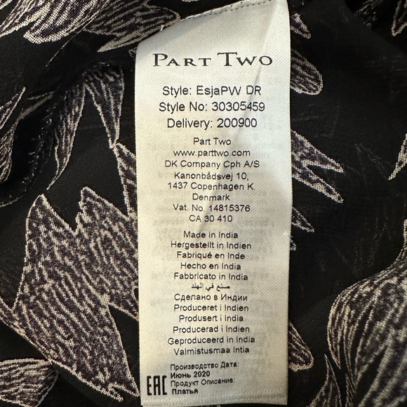 Part Two Copenhagen designer, maxi dress black NWT SZ 42 - Picture 7 of 8